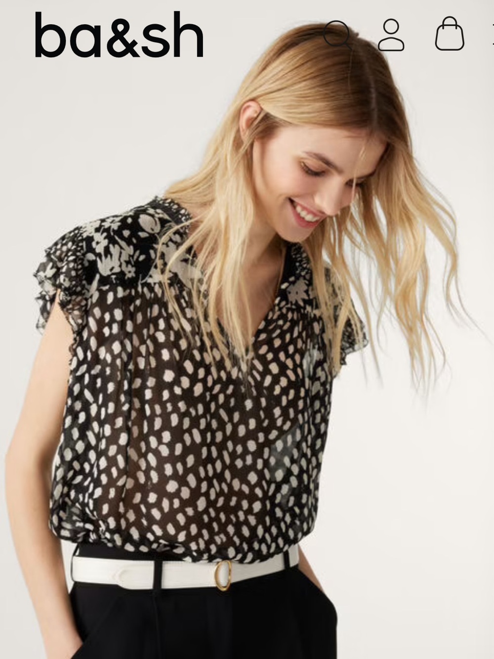 ba&sh Bronx Sheer Blouse size XS